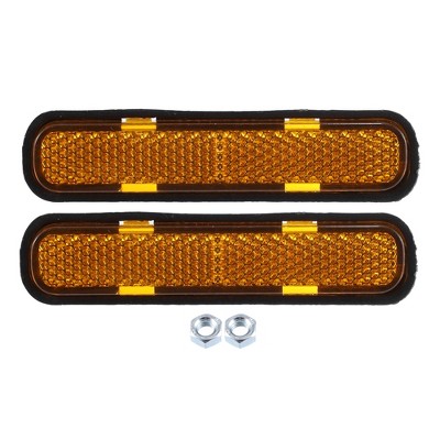 Unique Bargains M5x0.8 Universal Rectangular Screw-on Reflective Warning Reflector Orange 2 Pcs