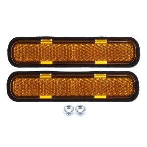 Unique Bargains M5x0.8 Universal Rectangular Screw-on Reflective Warning Reflector Orange 2 Pcs - 1 of 4