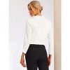 INSPIRE CHIC Women's Regular Fit Notched Lapel Ruched Sleeve Business Crop Blazer - 4 of 4