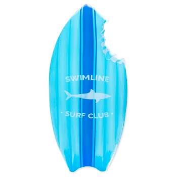 Swimline Shark Bite Surfboard Swimming Pool Inflatable Raft - 73" - Blue