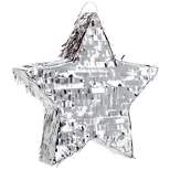 Sparkle and Bash Silver Foil Star Pinata for Kids Birthday, Twinkle Twinkle Little Star Gender Reveal Party Decorations (Small, 13 x 13 x 3 In)