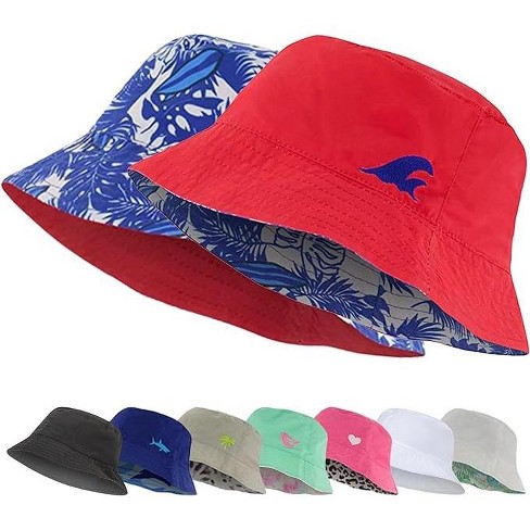 Addie & Tate Kids Reversible Bucket Hat For Girls & Boys, Packable Beach  Sun Bucket Hat For Kids Ages 3-7 Years (red/tropical Surf) : Target