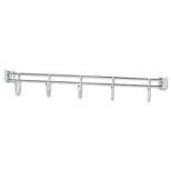 Alera Hook Bars For Wire Shelving Five Hooks 24" Deep Silver 2 Bars/Pack SW59HB424SR