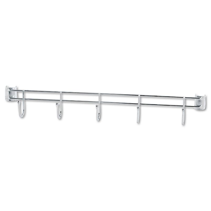 Alera Hook Bars For Wire Shelving Five Hooks 24" Deep Silver 2 Bars/Pack SW59HB424SR, 1 of 6