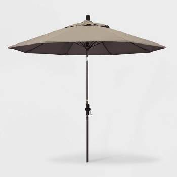9' Aluminum Collar Tilt Crank Sunbrella Patio Umbrella - California Umbrella