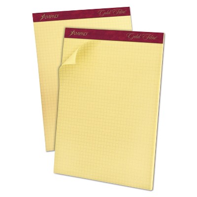 Ampad Gold Fibre Canary Quadrille Pad 8 1/2 x 11 3/4 Canary 50 Sheets 22143