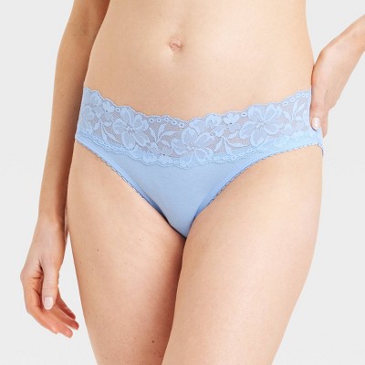 Women's Fashion Cotton Bikini Underwear - Auden™ Blue L : Target