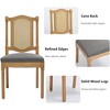 QingMoon Vintage Dining Chairs Set of 2, Wooden Decor Chairs with Square Rattan Backrest and Linen Upholstered Seat for Living Room - 4 of 4