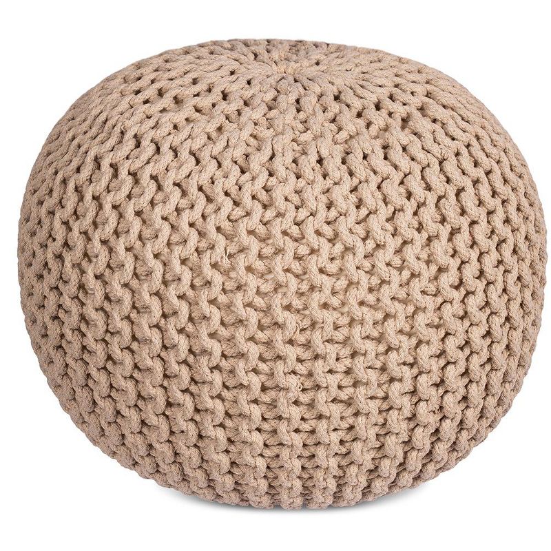 BirdRock Home Round Pouf Foot Stool Ottoman - Natural, 5 of 6