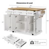 53" Kitchen Island With Drop Leaf, Kitchen Island On Wheels with Storage, Rolling Kitchen Table, Mobile Kitchen Cart for Kitchen Living Room - 3 of 4