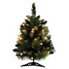 vidaXL Artificial Pre-lit Christmas Tree with Stands Decoration Green PVC - 23.6" x 15.7" - 3 of 4
