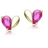Guili Toddler Kids Sterling Silver 14K Gold Plated CZ Screw Back Heart Earrings, Safe & Stylish for Everyday Wear & Special Occasions - 2 of 3