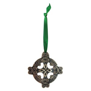 Slickblue Hanging Irish Symbol Ornament, Bronze Detail, Ribbon Hanger, Folk Style, Multiple Designs - 1 of 3
