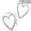Large Hollow Heart Stud Earrings, 14K Gold Plated Geometric Jewelry for Women - 2 of 4
