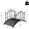 VINGLI Metal Garden Bridge, Arch Bridge with Patterned Guardrails, Decorative Iron Foot Bridge for Pond, Yard, 4ft - 4 of 4