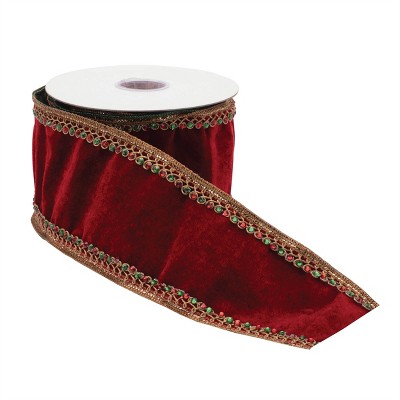 Jewel Trim Wired Ribbon 4" x 5 Yds