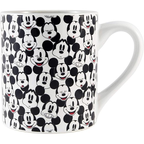 Silver Buffalo Disney Mickey Mouse Allover Faces Ceramic Mug | Holds 14  Ounces