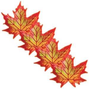 Northlight Embroidered Maple Leaf Fall Harvest Placemats - 14.75" - Orange and Red - Set of 4 - 1 of 4