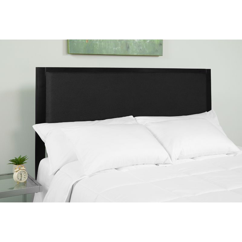 Emma and Oliver Queen Size Metal Headboard - Black Fabric Upholstery Fits Standard Bed Frames, 4 of 12