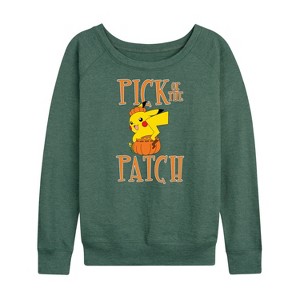 Women's - Pokémon - Pick Of The Patch Lightweight French Terry Wide Neck Long Sleeve Shirt - 1 of 4