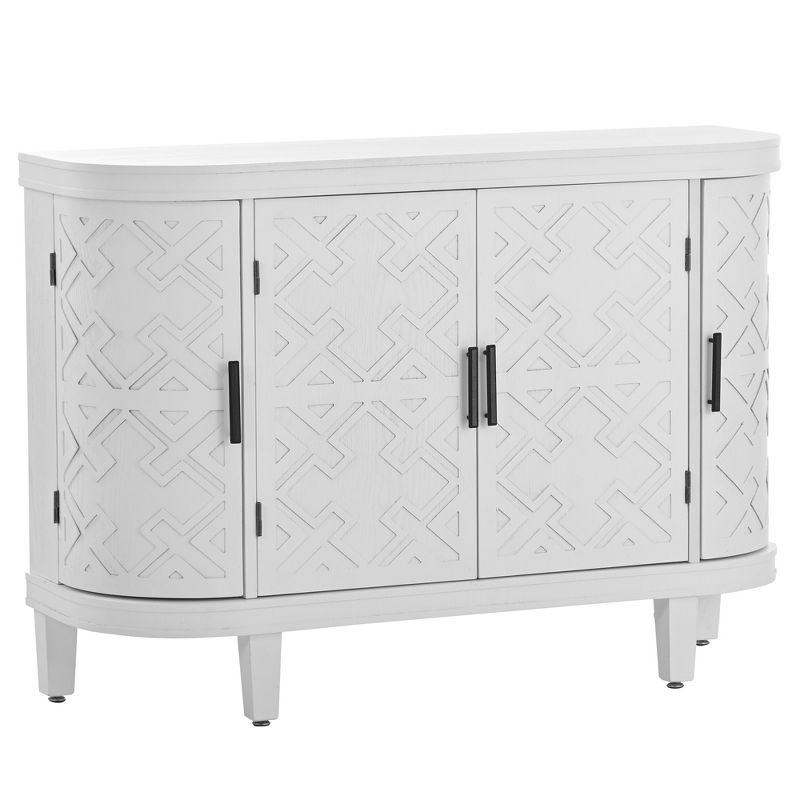 Accent Storage Cabinet Wooden Sideboard Cabinet with Antique Pattern Doors-ModernLuxe, 5 of 11