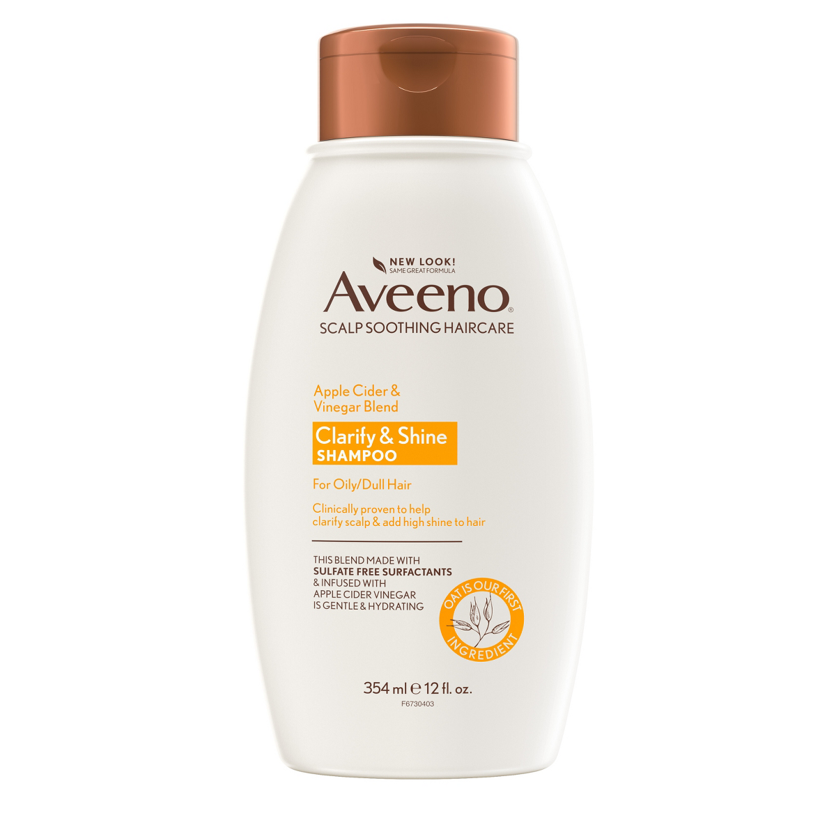 Aveeno Scalp Soothing Apple Cider Vinegar Blend Clarify & Shine Shampoo 12 fl oz product package