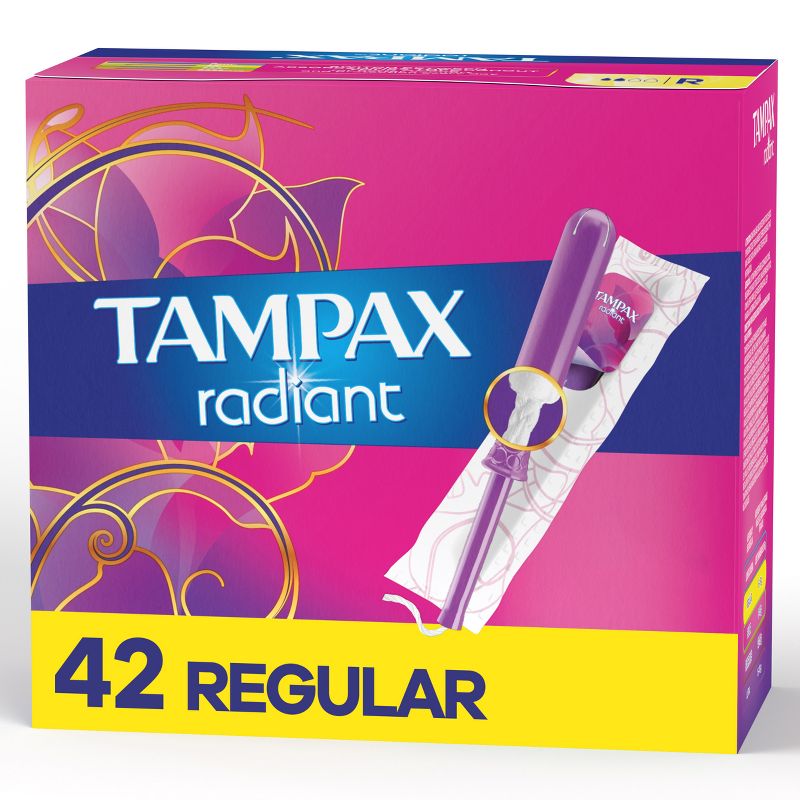 Tampax Radiant Regular Absorbency Tampons - Unscented, 1 of 12