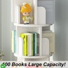 Rotating Corner Bookcase Tower - 4-Tier Space-Saving White/Black Wood Display Shelves for Kids & Adults - 4 of 4