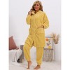 INSPIRE CHIC Women's Flannel Winter Button Up Long Hoodies with Pockets Matching Long Pants Pajama Sets  2 Pcs - 2 of 4