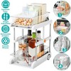 NewHome "2-Tier Height Adjustable Under Sink Organizer with Flexible Wheels, Movable Dividers, Pull-Out Trays" White - 3 of 4