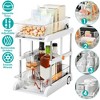 NewHome "2-Tier Height Adjustable Under Sink Organizer with Flexible Wheels, Movable Dividers, Pull-Out Trays" White - image 3 of 4