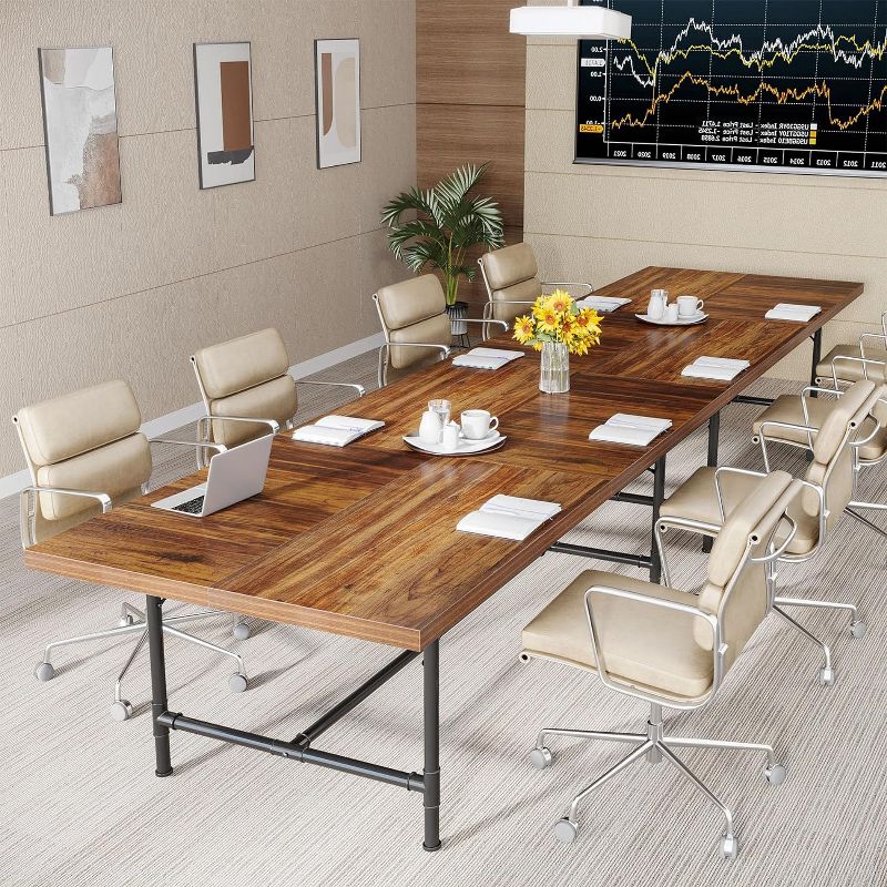 Tribesigns 6FT Conference Table, 70.8" Rectangle Meeting Seminar Table, Modern Training Table, Boardroom Desk for Office, 5 of 9