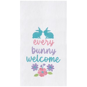 C&F Home "Every Bunny Welcome" Spring Easter Rabbit Embroidered Cotton Flour Sack Kitchen Dishtowel - 1 of 4