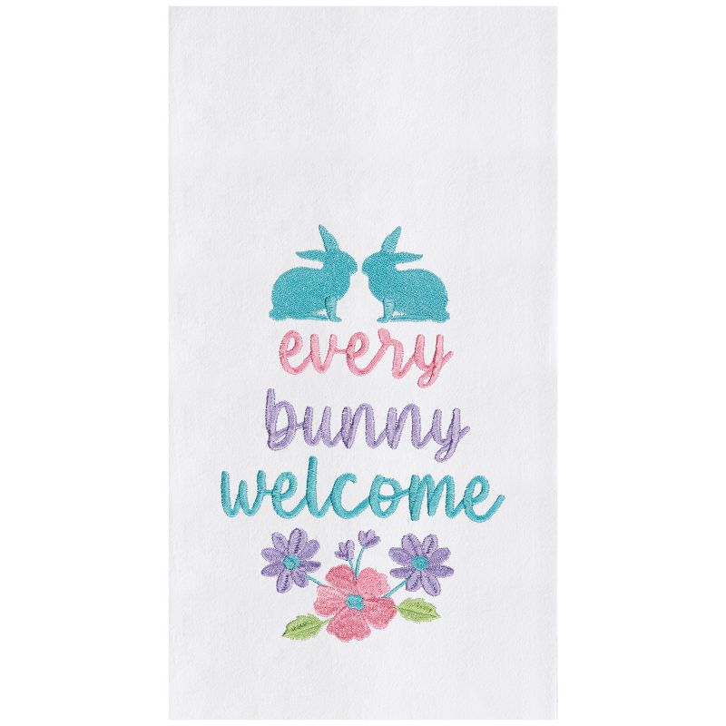 C&F Home Every Bunny Welcome Embroidered Cotton Flour Sack Kitchen Towel, 1 of 5