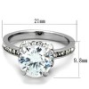 Slickblue Women's Stainless Steel Ring, Clear AAA CZ, No Plating Finish, Round Design, Size 5-10 - 2 of 4