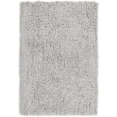 Ash Gray High Pile Shag Synthetic Area Rug 4' x 6'