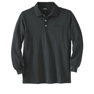 KingSize Long-Sleeve Shrink-Less Cotton Polo Shirt - 1 of 4