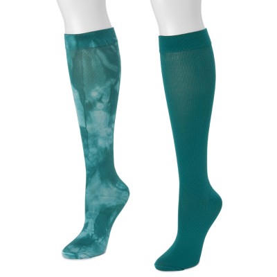 MUK LUKS Women's 2 Pair Pack Compression Socks