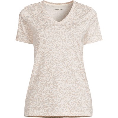 Lands' End Women's Relaxed Supima Cotton V-Neck T-Shirt