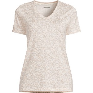 Lands' End Women's Relaxed Supima Cotton V-Neck T-Shirt - 1 of 4