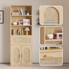 Karl Home Tan Rattan Display Cabinet with 3-layer 1-drawer 2-door 70.86in.H - 3 of 4