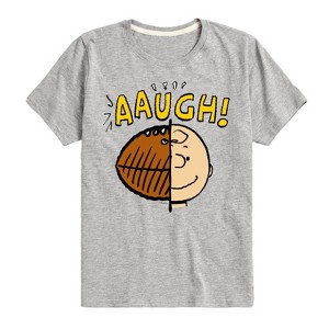 Boys' - Peanuts - Charlie Brown Aaugh Football Head Short Sleeve Graphic T-Shirt - 1 of 4
