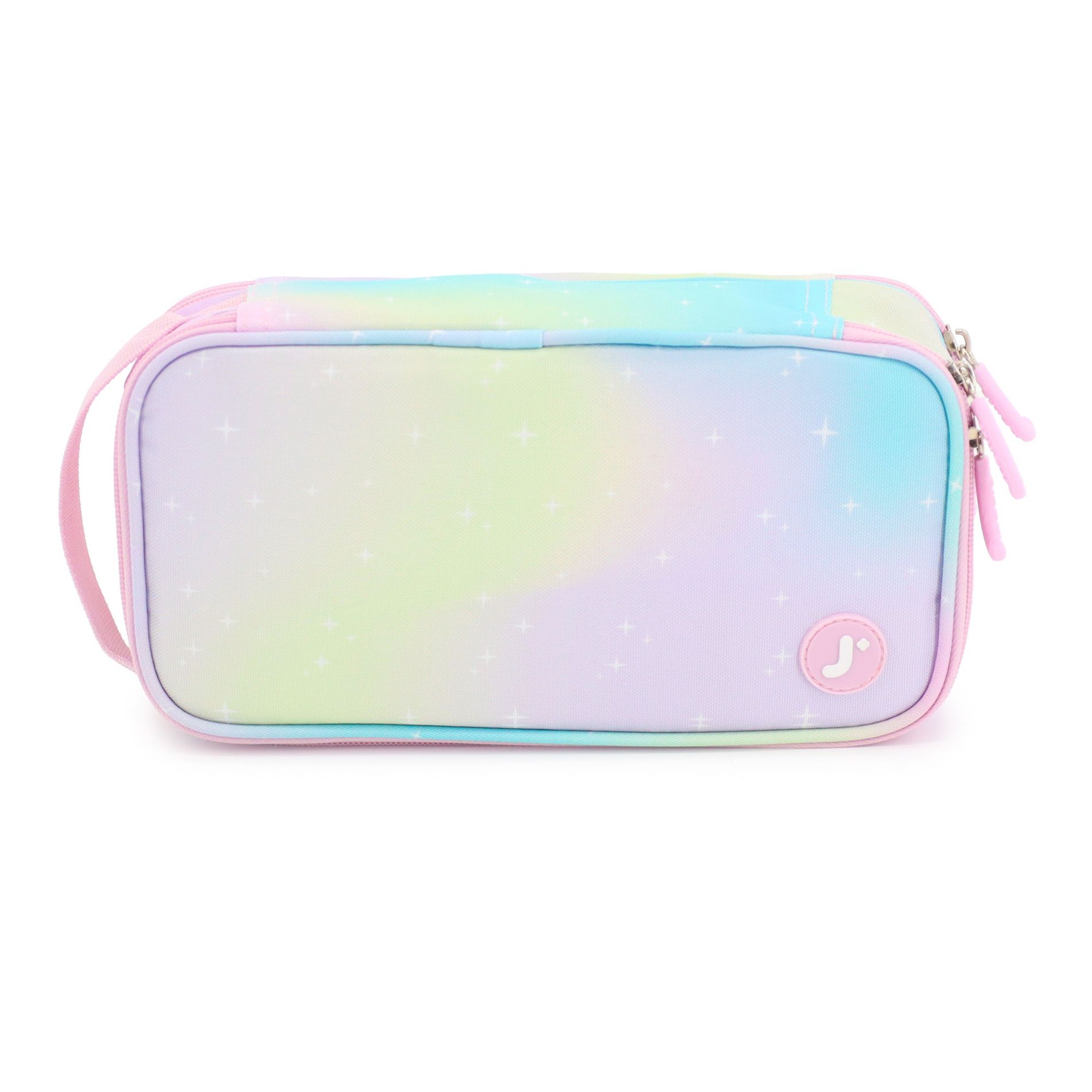 J World Doodle Large Capacity Pencil Case with Double Compartment and Handle Strap