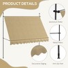 Vynxaria Manual Retractable Awning - 118" Freestanding Patio Sun Shade with Adjustable Support Poles - Beige - 3 of 4