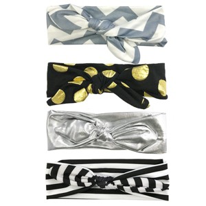 Wrapables Girls Boho Knotted Headband Headwrap (Set of 4), Storm - 1 of 4