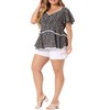 Agnes Orinda Women's Plus Size Tiered Floral Babydoll Ruffle Short Sleeve Blouses - 2 of 4