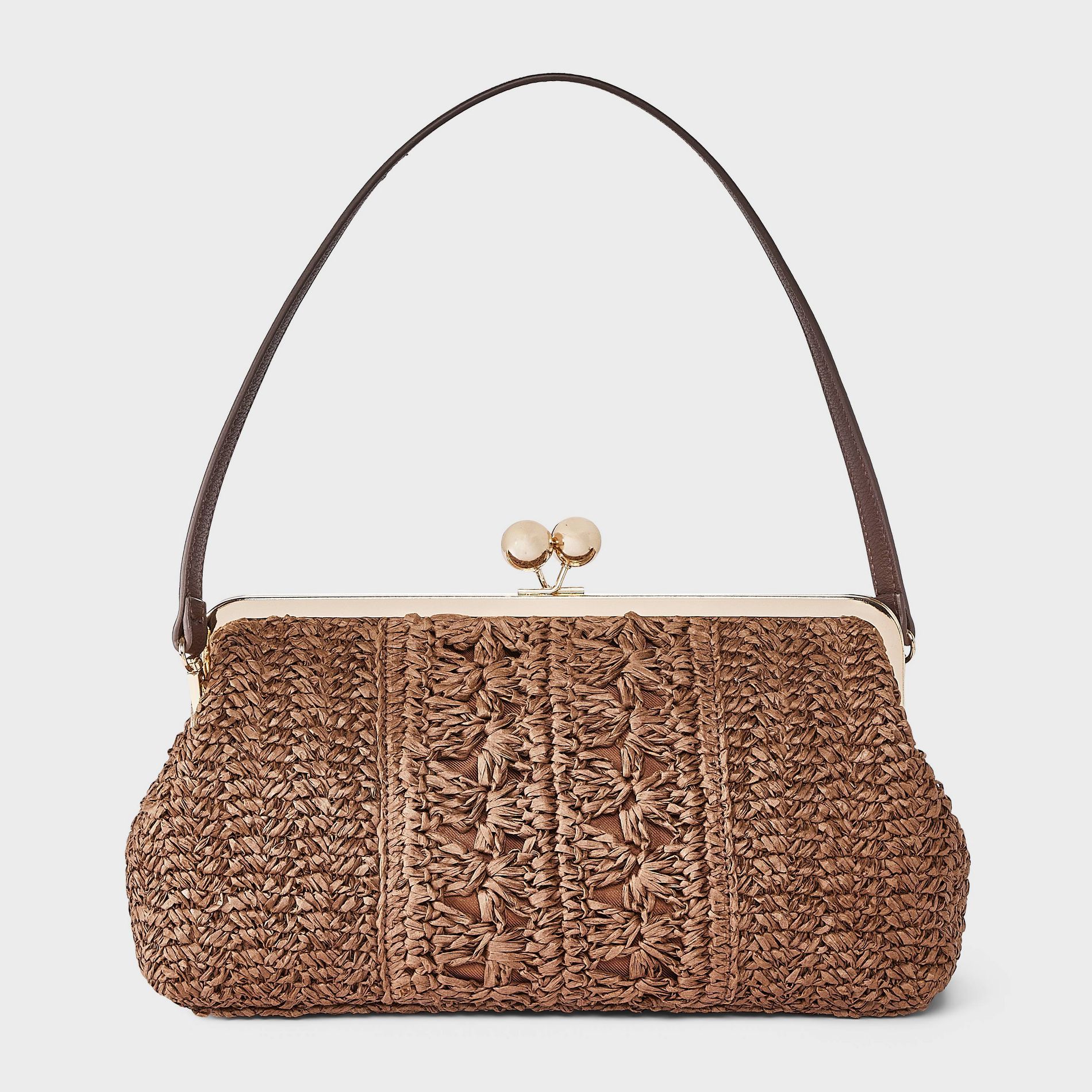 Straw Kiss Lock Clutch Bag - A New Day™