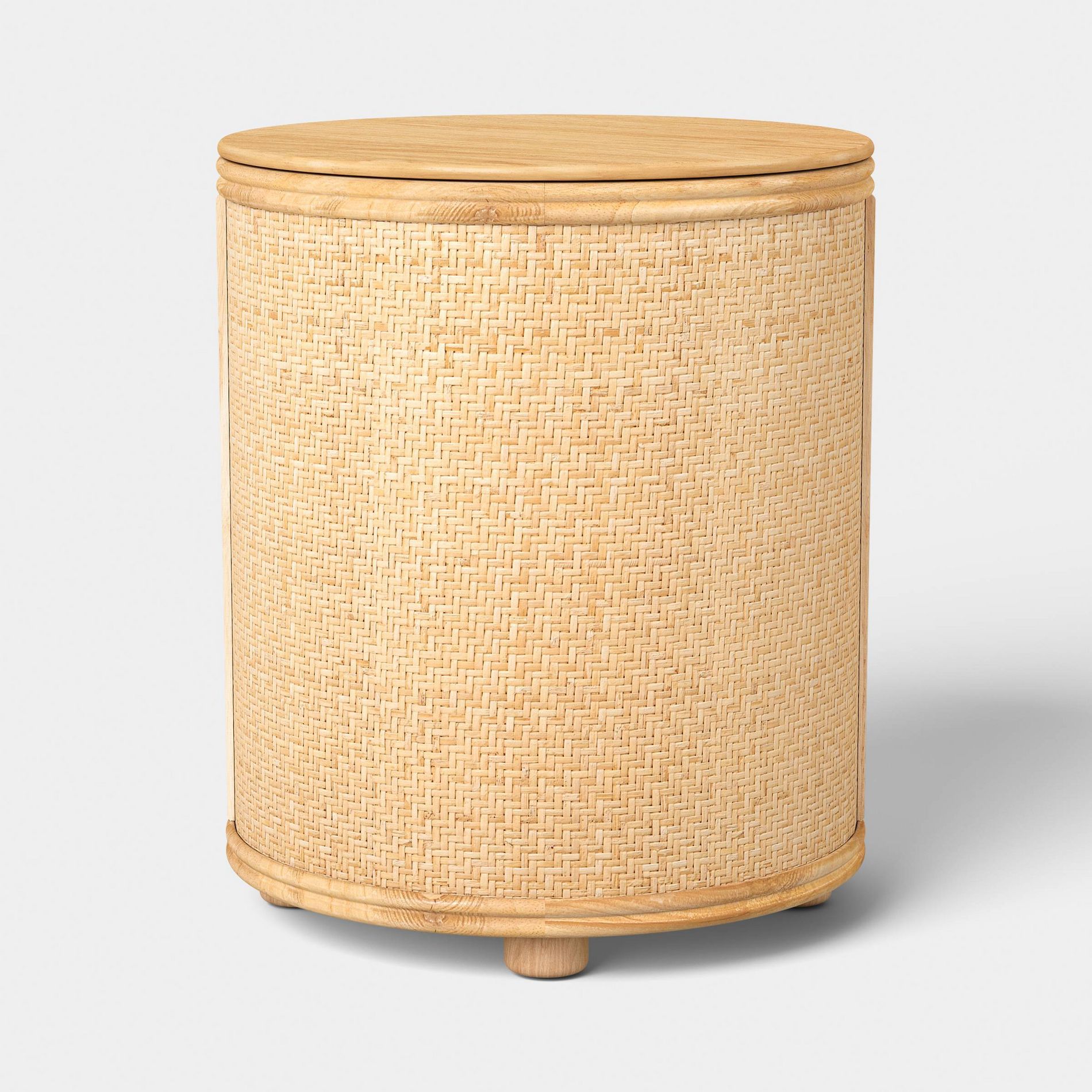 Woven Storage Accent Table with Removable Top and Rattan Weave Natural - Threshold™