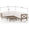 Sapphtopaz Mid-Century Modern 4-Piece Outdoor Patio Sofa Set, Modular Sectional Sofa with Coffee Table, Acacia Wood Outdoor Sofa Set with X-BACK - 2 of 4