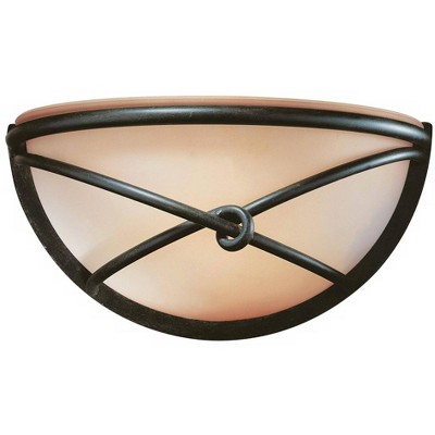 Minka Lavery Rustic Wall Light Sconce Aspen Bronze Hardwired 12 3/4" Fixture "X" Wire Design Scavo Glass for Bedroom Bathroom